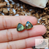 Labradorite Trillion Earrings, Bezel Set Post Earring, Genuine Gemstone Post Earring, Gifts for her